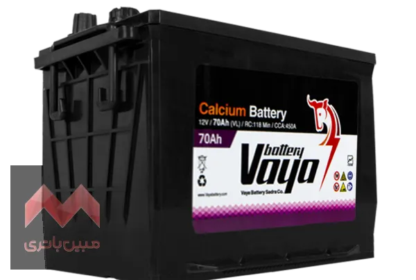 باتری 70آمپر قطب مخالف وایا